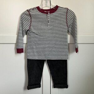 NWT Splendid Toddler Boy Striped Henley + Pants Set, size 2T